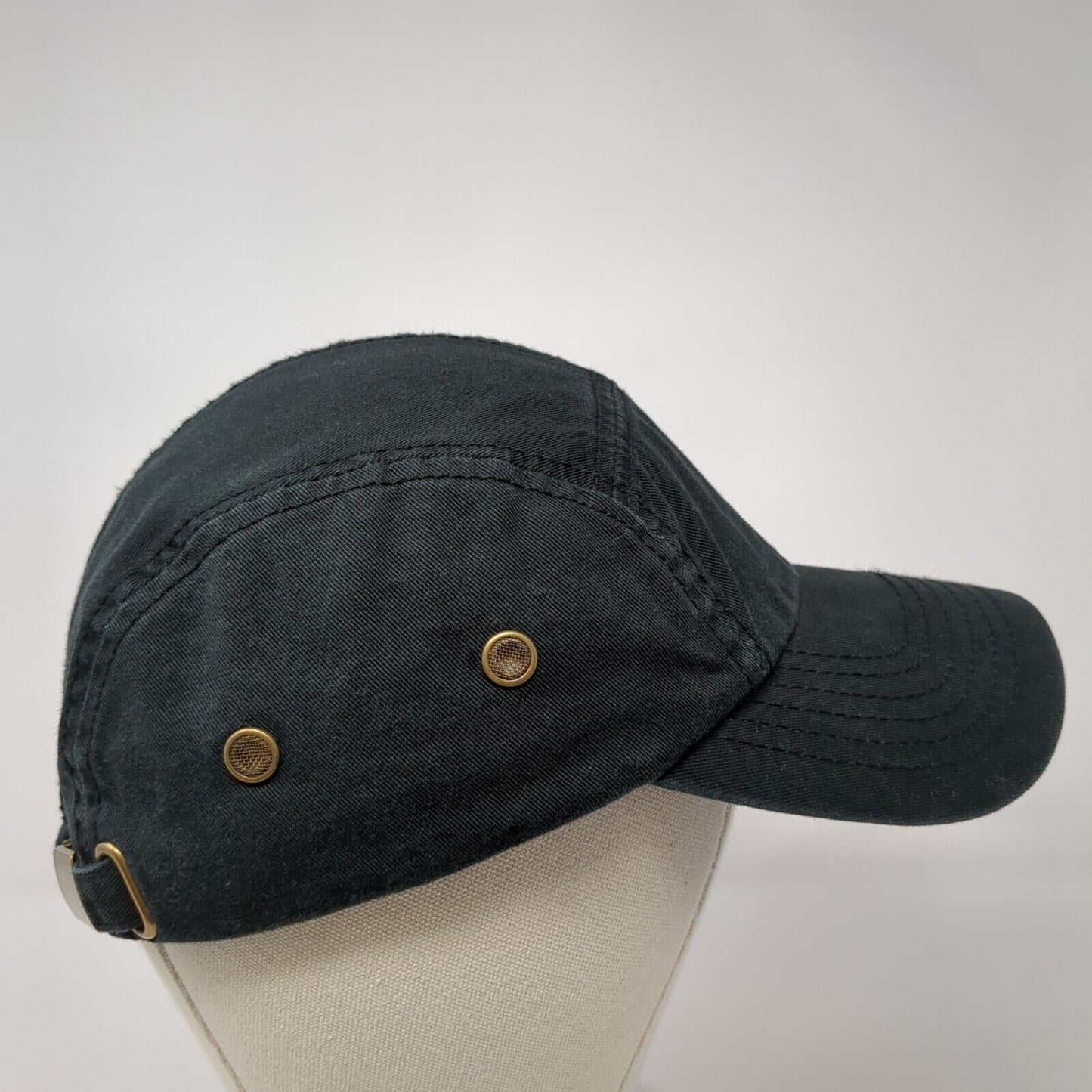 Newhattan Slideback 5 Panel Cap Black One Size Adjustable Breathable Blank