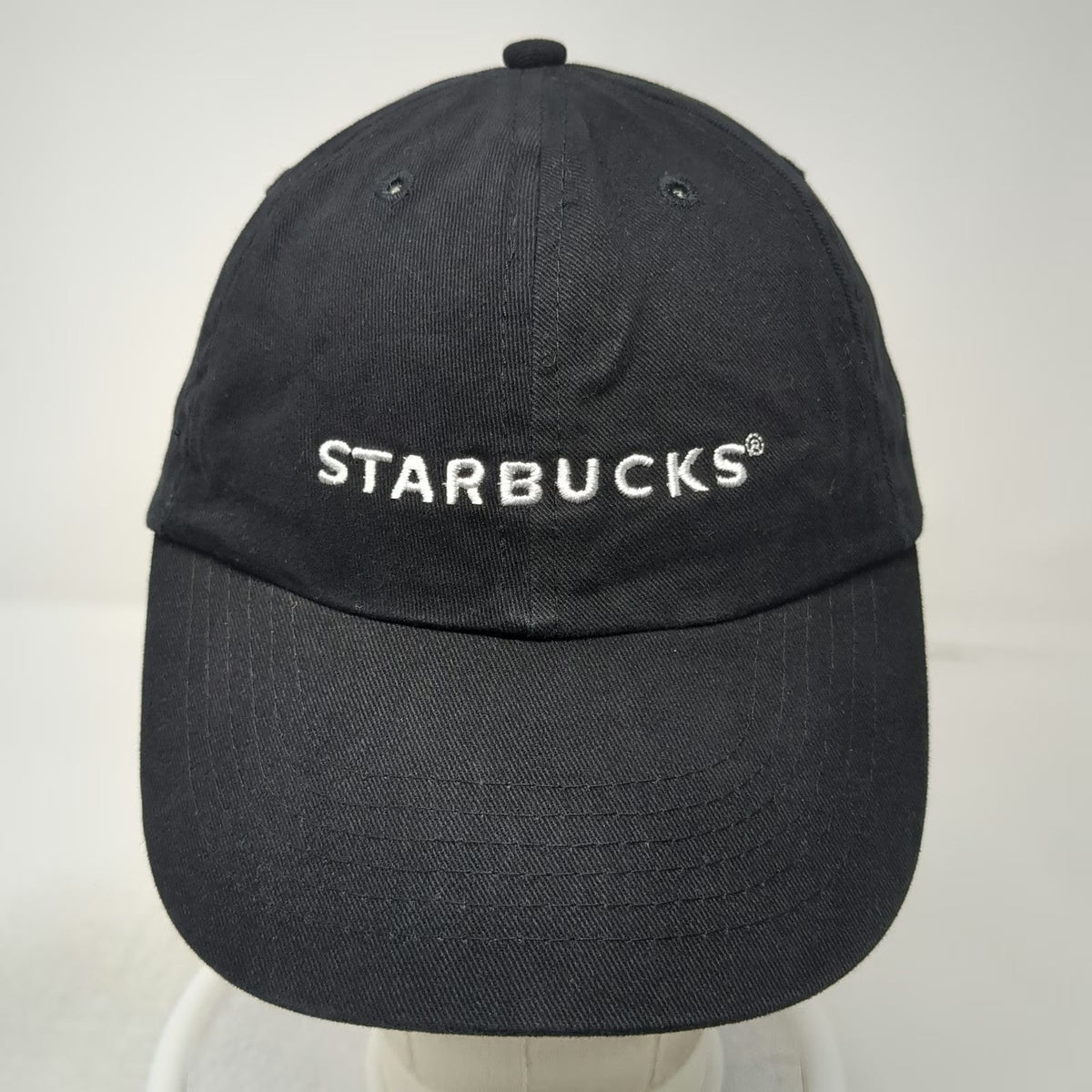 Starbucks Baseball Cap Black One Size Embroidered Cotton Strapback Hat Coffee