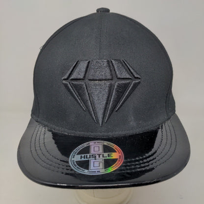Hustle Men's Snapback Hat Black Size OS Embroidered Diamond Logo W/Sticker