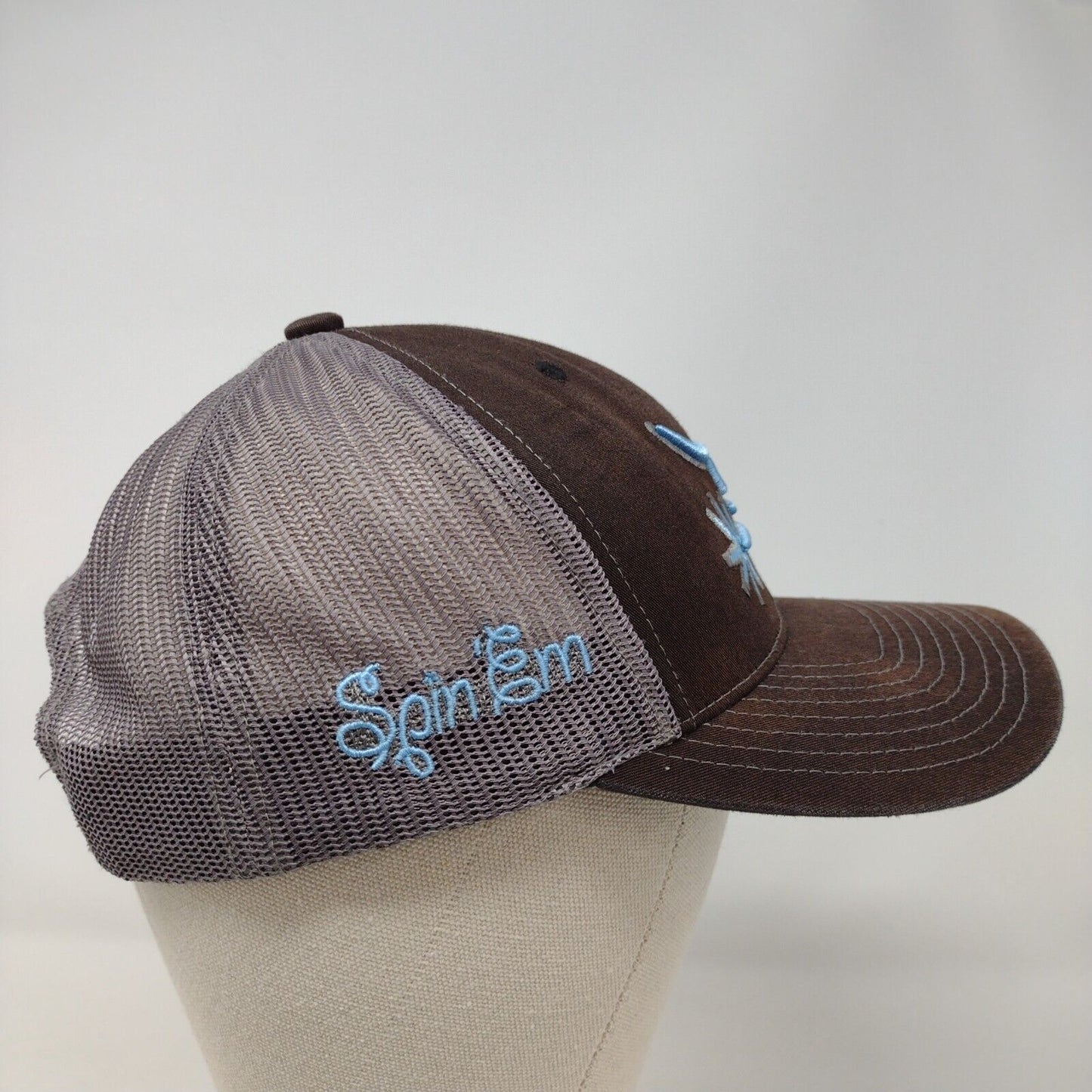 Spin-Em Snapback Mesh Back Trucker Hat Multicolor OSFA Embroidered
