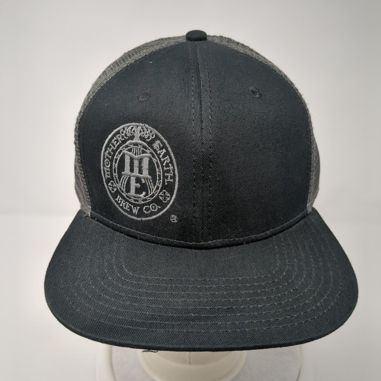 Mother Earth Brew Co. Snapback Trucker Hat Black One Size Mesh Back