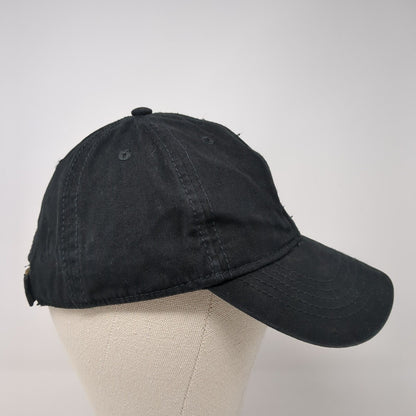 Unbranded Slideback Hat Black Soot 6 Panel Vent Holes Blank Outdoor