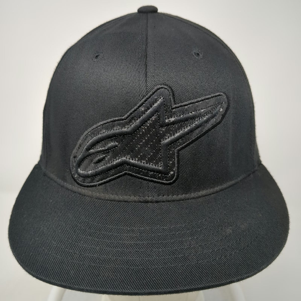 Alpinestars Baseball Cap Black XL Fitted Flexfit Tonal Logo Motorcycle Hat