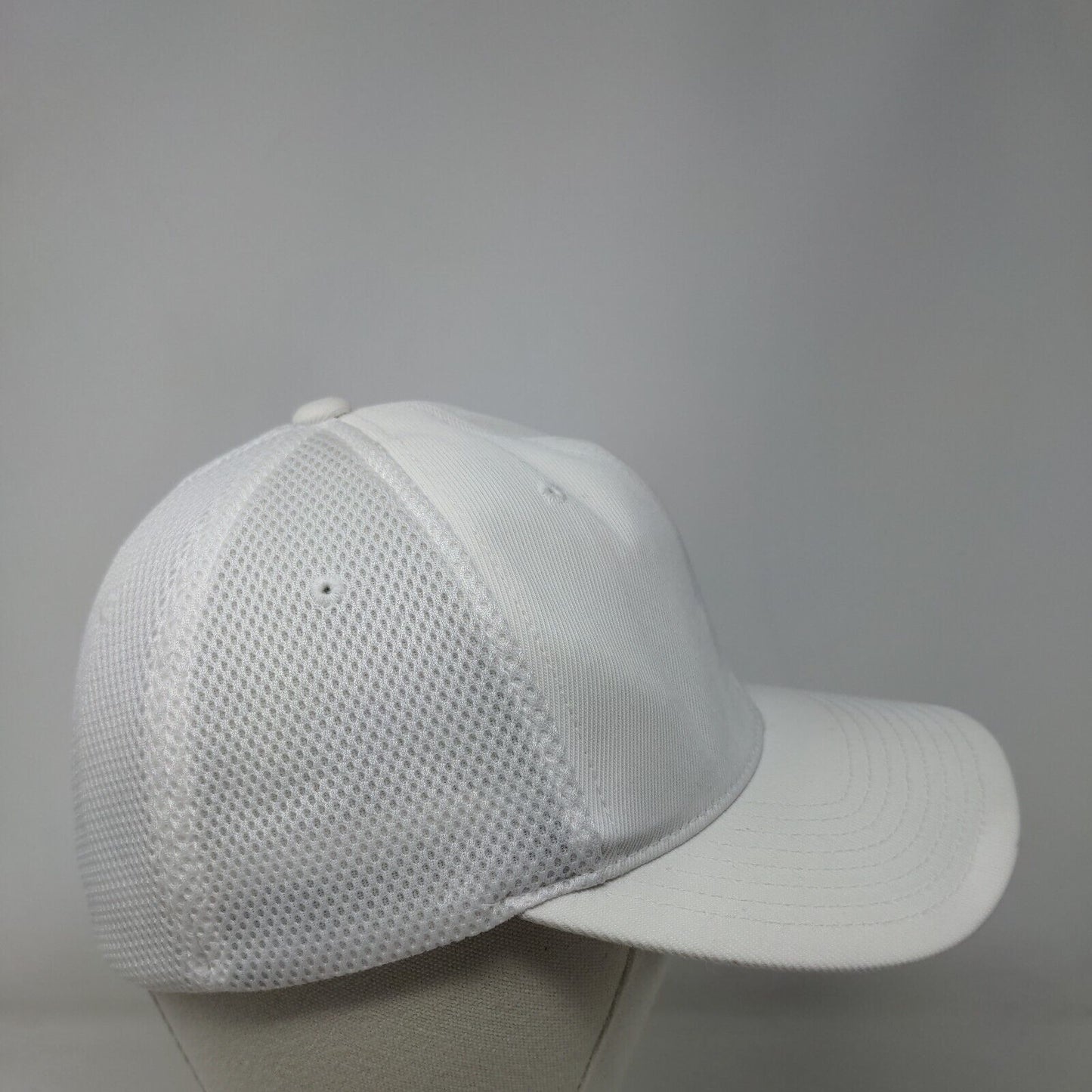 Trinity Solar Fitted Hat White L/XL Breathable Mesh Flexfit 6 Panel Yupoong