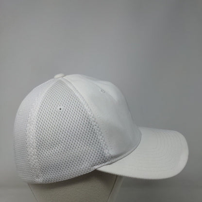Trinity Solar Fitted Hat White L/XL Breathable Mesh Flexfit 6 Panel Yupoong
