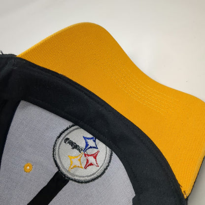 NFL Team Apparel Pittsburgh Steelers Black One Size Baseball Cap Hat Curved Brim