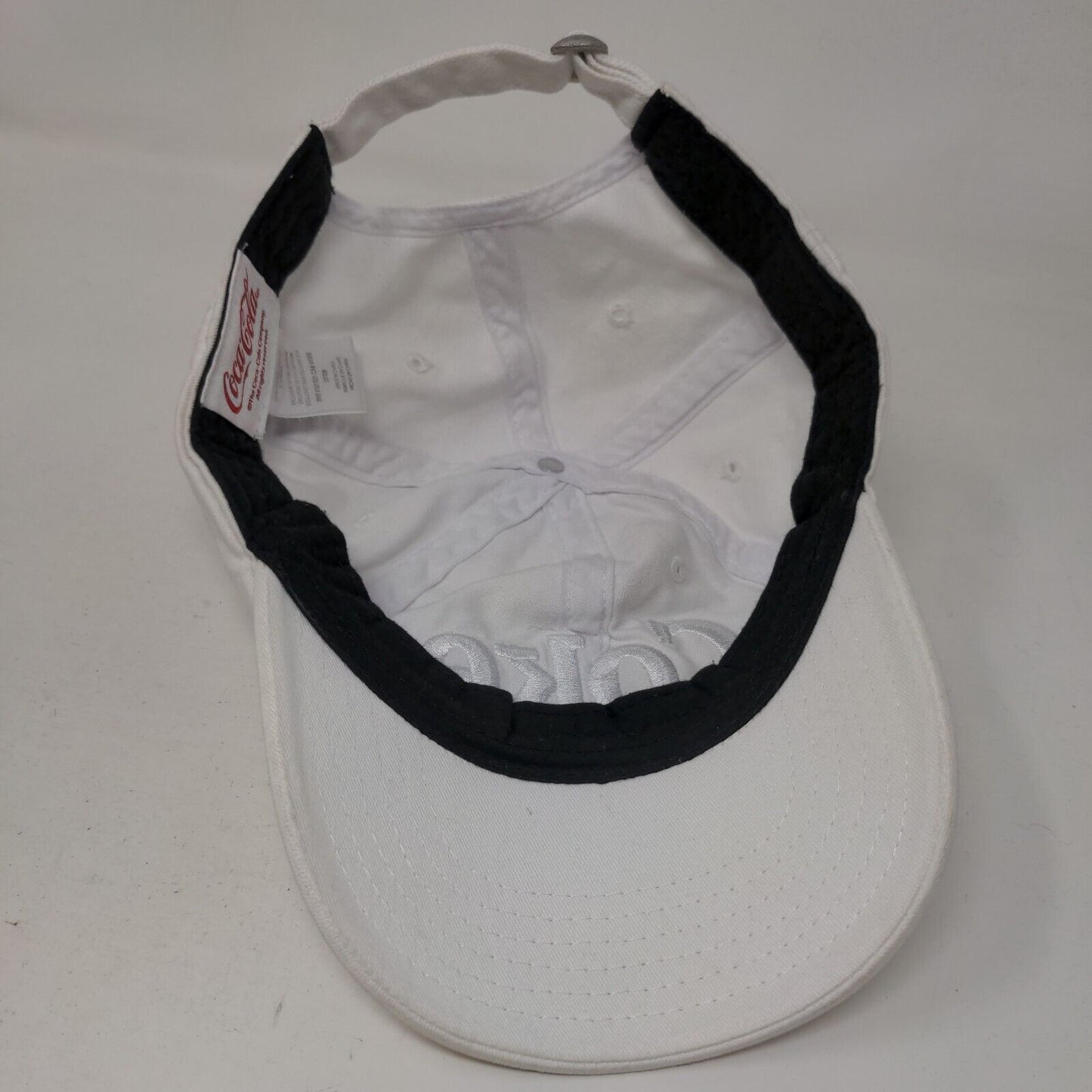 Coke Slideback Hat White OSFM Embroidered Rainbow Letters Coca-Cola
