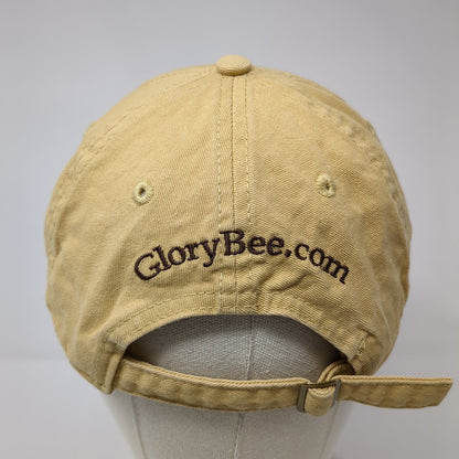 Save The Bee Slideback Hat Tan One Size Adjustable Embroidered 6 Panel Cotton