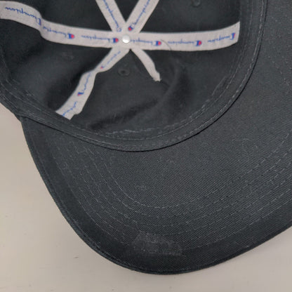 Champion Slideback Hat Black OSFA Adjustable C Logo Solid Vent Holes