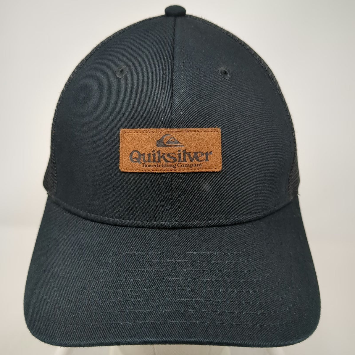 Quiksilver Trucker Hat Black One Size Mesh Back Snapback Boardriding Logo Patch