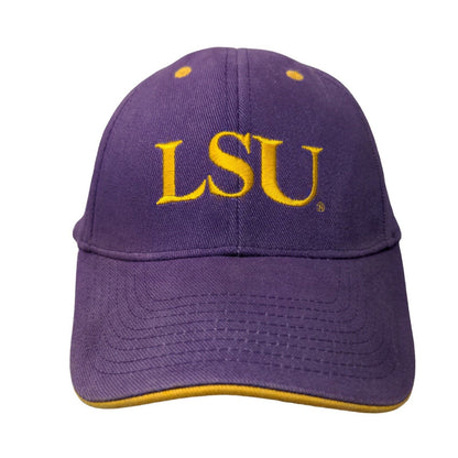 Signatures Men's Strapback Hat Purple OSFM Embroidered LSU Tigers Logo