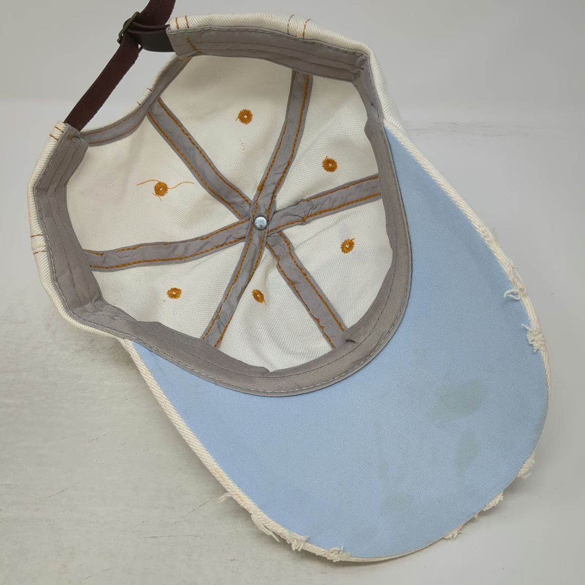 White Baseball Cap One Size Nautical Anchor Ship Wheel Studded Rhinestone Hat