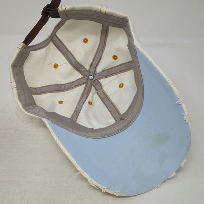 White Baseball Cap One Size Nautical Anchor Ship Wheel Studded Rhinestone Hat