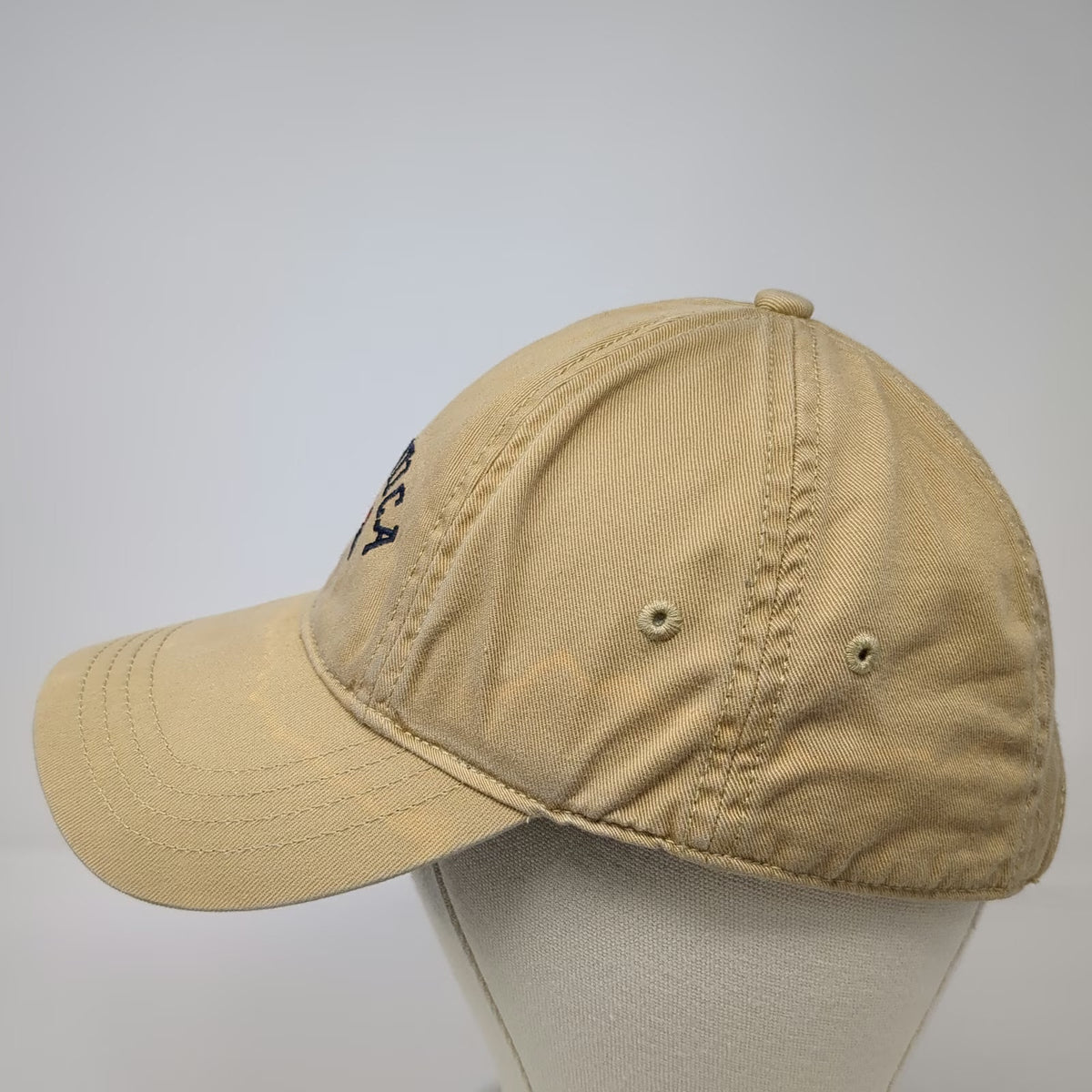 Nautica Baseball Cap Beige One Size Slideback Embroidered Cotton Logo Hat