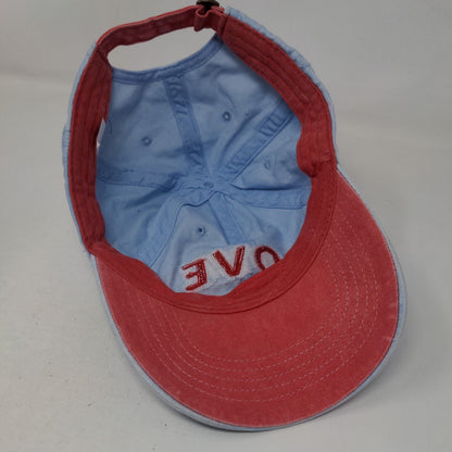 LOVE Slideback Hat Blue OSFM Adjustable Embroidered Patch Logo