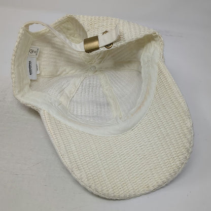 Sonoma Baseball Cap Beige One Size Woven Straw Texture Slideback Strap Hat