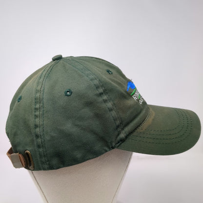 Otto Baseball Cap Green One Size Leather Strapback River Bend Golf Course Hat