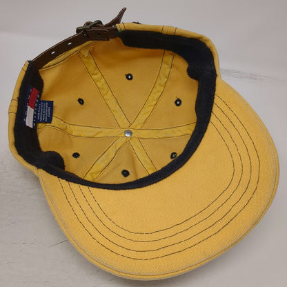 Tommy Hilfiger Baseball Cap Yellow OSFM Expedition Series Leather Strapback Hat