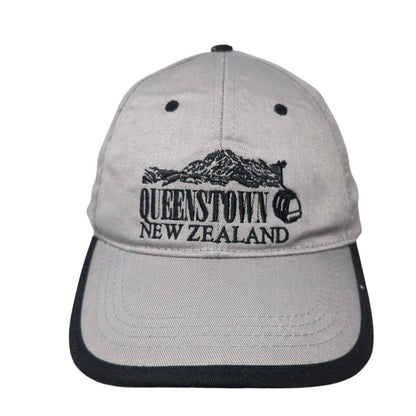 Queenstown New Zealand Snapback Hat Gray One Size Adjustable Embroidered Cotton