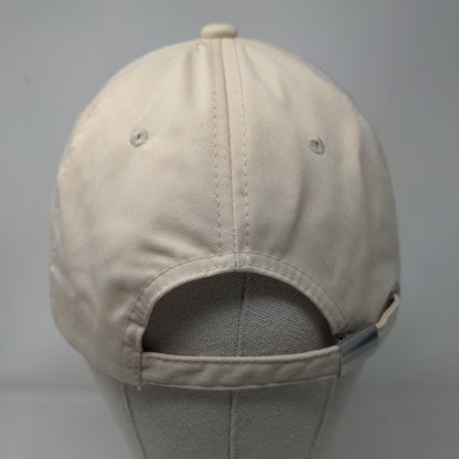 Relax Slideback Hat Tan One Size Adjustable Graphic Print Vented Holes 6 Panel