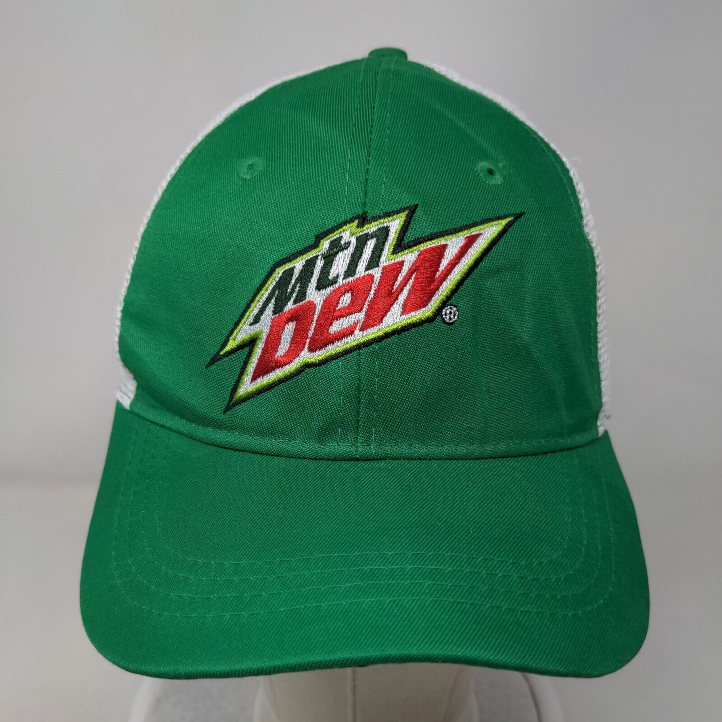 Mountain Dew Snapback Mesh Back Trucker Hat Green One Size Soda Gear