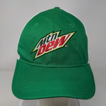 Mountain Dew Snapback Mesh Back Trucker Hat Green One Size Soda Gear