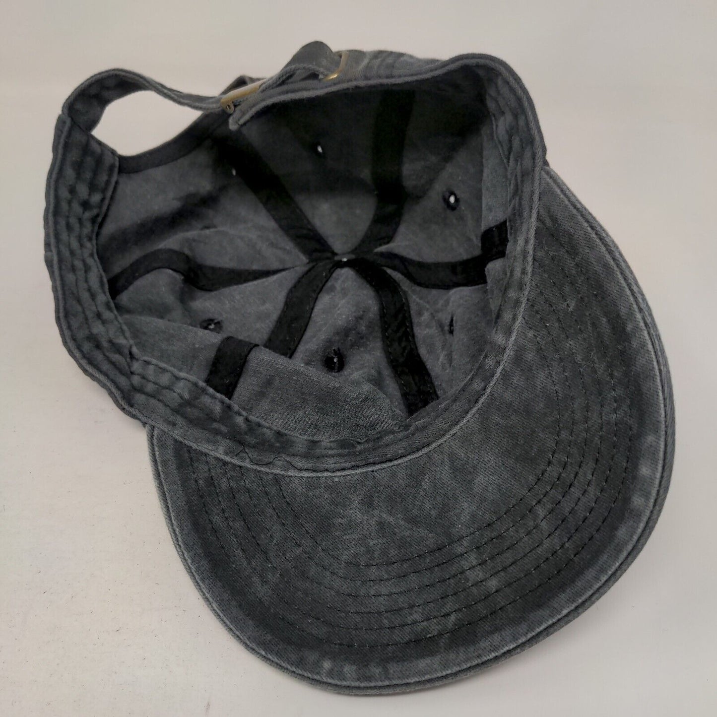 Unbranded Slideback Hat Gray One Size Adjustable Vented Holes 6 Panel Blank
