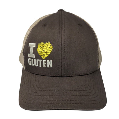 I Love Gluten Snapback Mesh Back Trucker Hat Brown One Size Yupoong