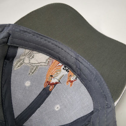 Gray Baseball Cap One Size Horse Equestrian Embroidery Strapback Wool Blend Hat
