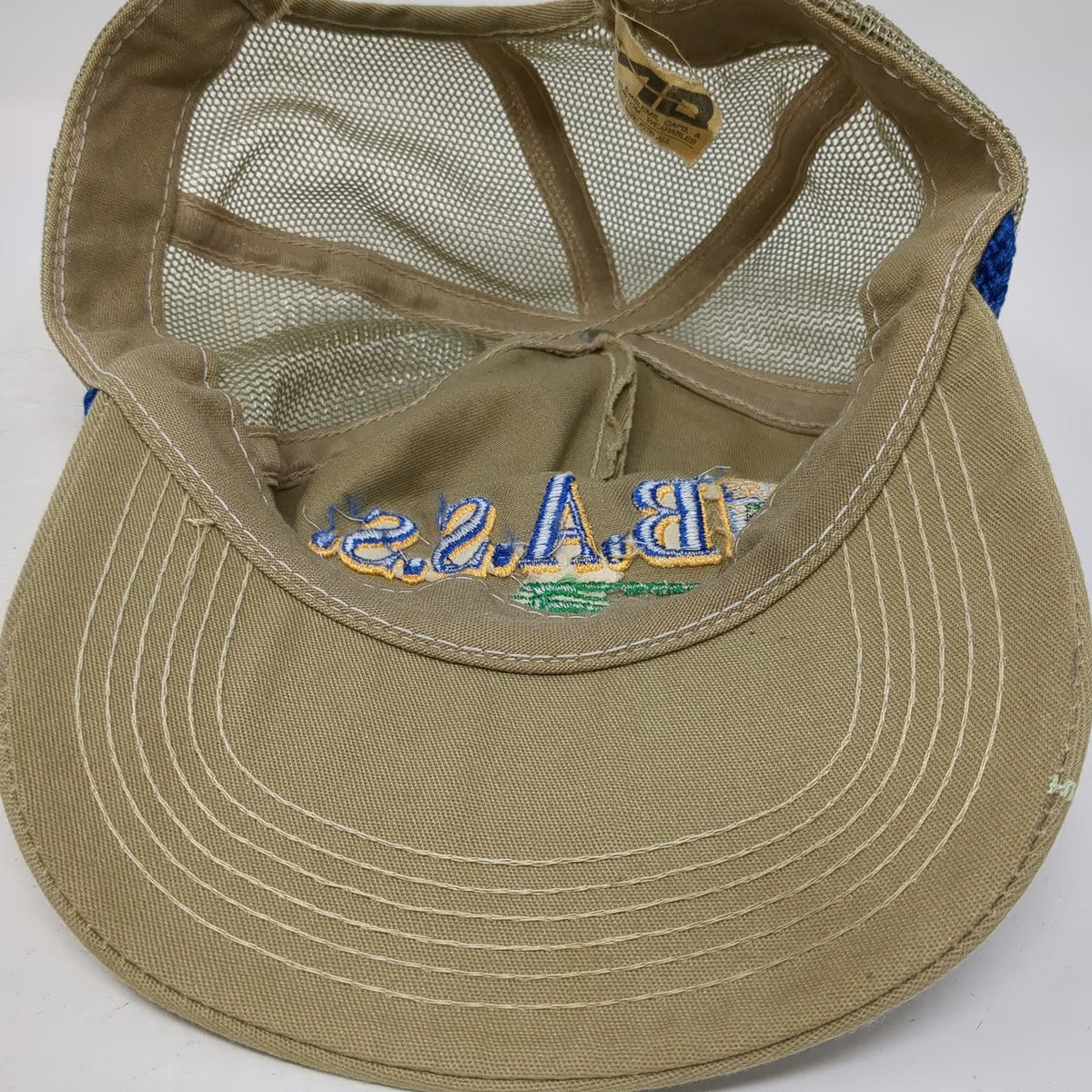 AB B.A.S.S. Trucker Hat Brown Vintage Mesh Back Rope Snapback Fishing USA Hat