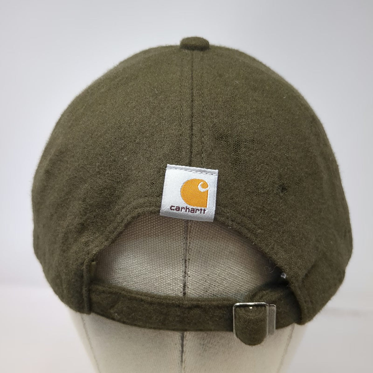 Carhartt Baseball Cap Green One Size Wool Blend Slideback 1889 Est- Logo Hat