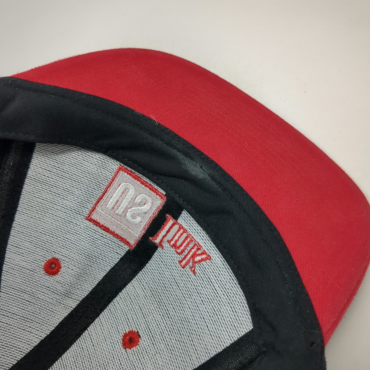 Baseball Cap Black Red One Size US Ink Logo Embroidered Slideback Hat Two Tone