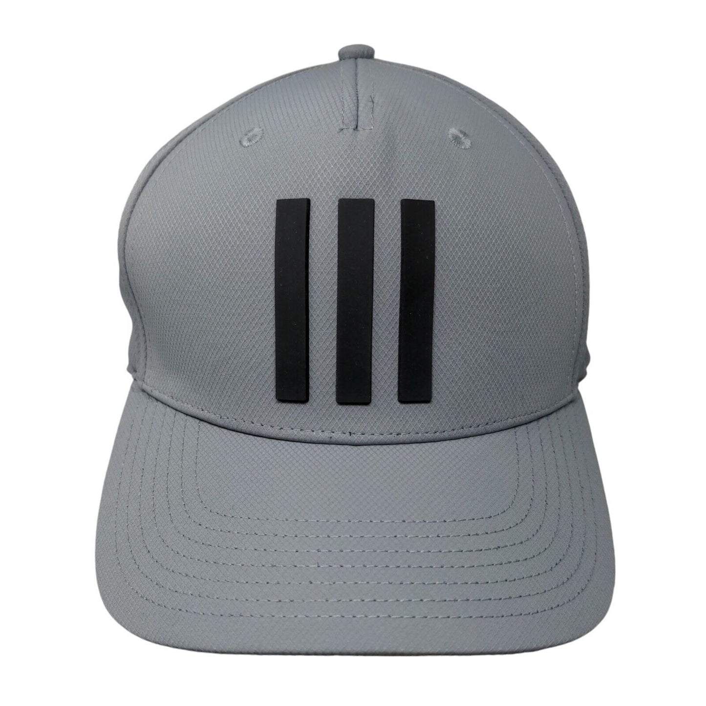 Adidas 3 Stripes Snapback Hat Gray OSFM Adjustable Solid Vent Holes