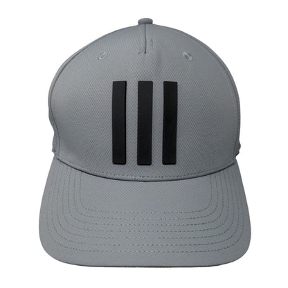 Adidas 3 Stripes Snapback Hat Gray OSFM Adjustable Solid Vent Holes