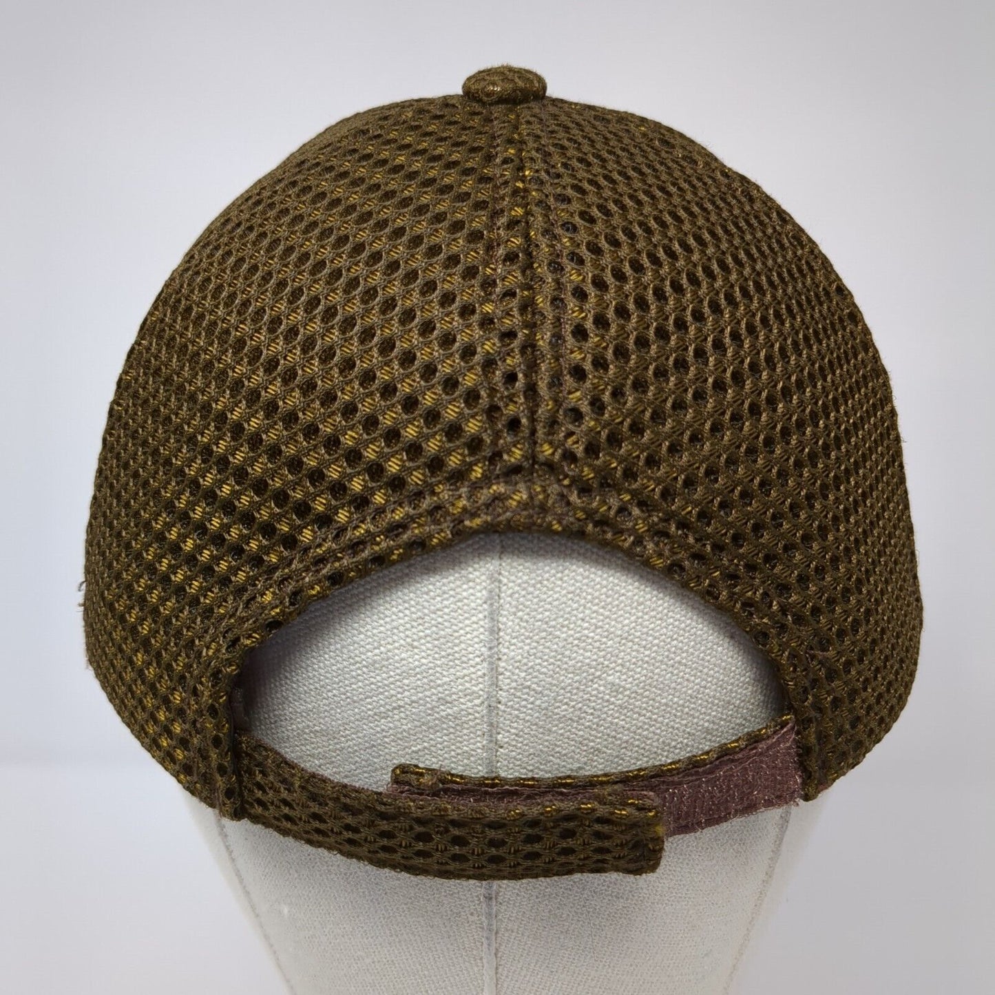 Tacaro Strapback Hat Brown One Size Adjustable Leather Patch Horse Breathable