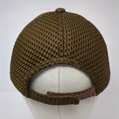 Tacaro Strapback Hat Brown One Size Adjustable Leather Patch Horse Breathable