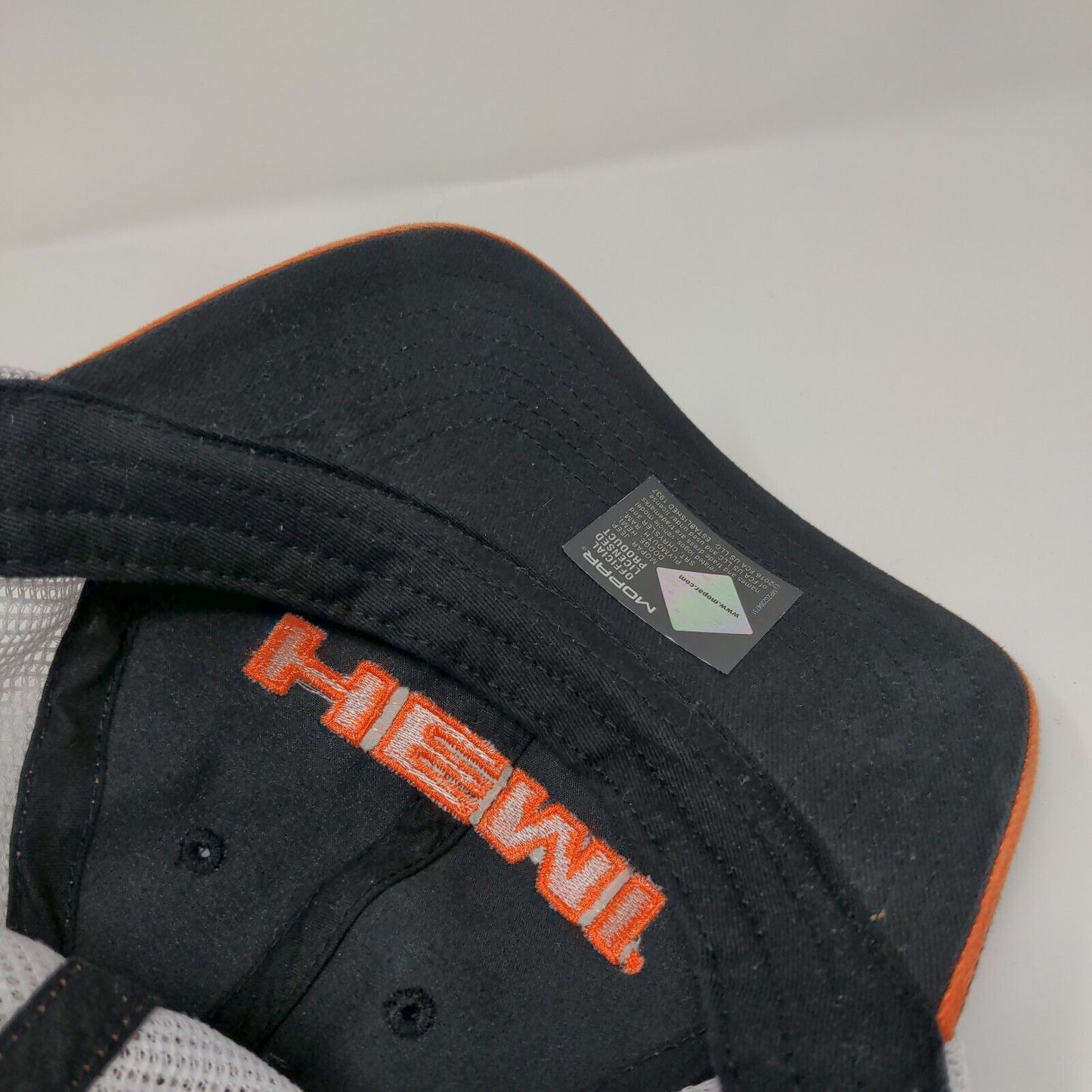 HEMI Strapback Mesh Back Trucker Hat Black One Size Embroidered Mopar