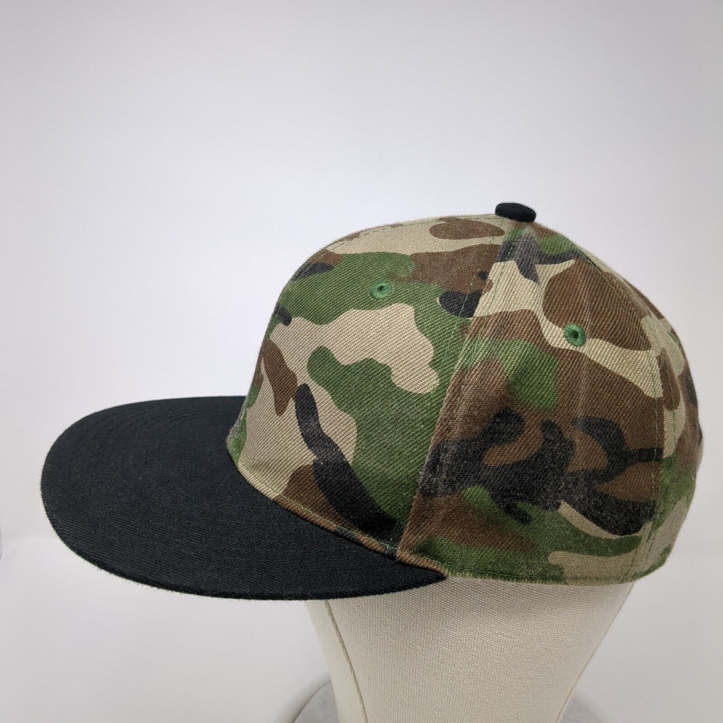 Crown Snapback Hat Camouflage One Size Adjustable Blank Vent Holes