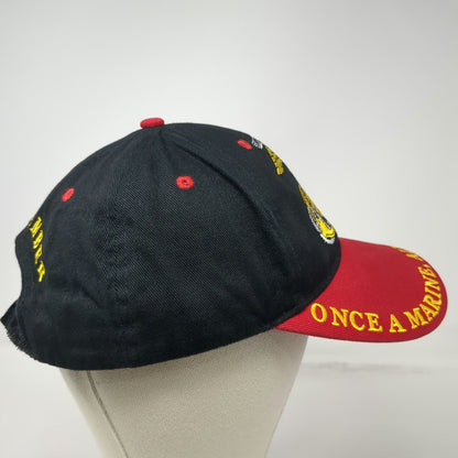 Eagle Emblems Marines Baseball Cap Black Red One Size USMC EGA Life Member Hat