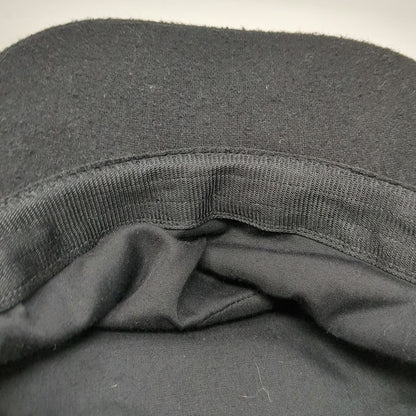 Universal Thread Army Cap Black One Size Wool Blend Elastic Back Cadet Hat Solid