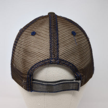 Aviators Strapback Trucker Hat Brown One Size Adjustable Distressed Mesh Back