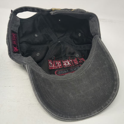 DK CAPS Gray Red Baseball Cap One Size Ft Myers Beach Florida Washed Slideback