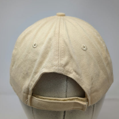 Baseball Cap Beige OS Horse Embroidery Denim Brim Strapback Hat Western Nature