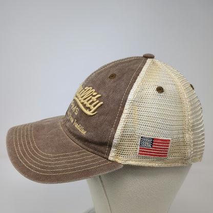 Legacy Trucker Hat Brown One Size Tranquillity Farms Allamuchy NJ American Flag