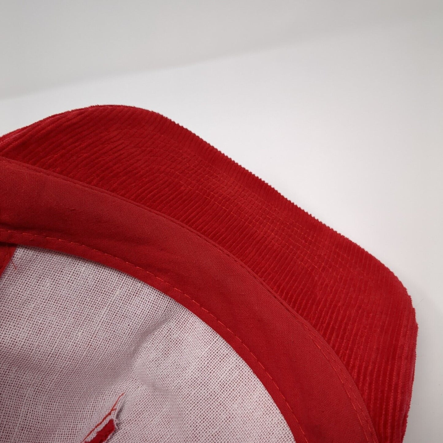 Re Play Snapback Hat Red One Size Adjustable Solid Corduroy Blank