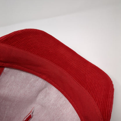 Re Play Snapback Hat Red One Size Adjustable Solid Corduroy Blank