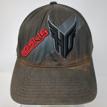 Hoskis 5 Panel Black Hat M Flexfit Embroidered Waterski Water Sports Logo