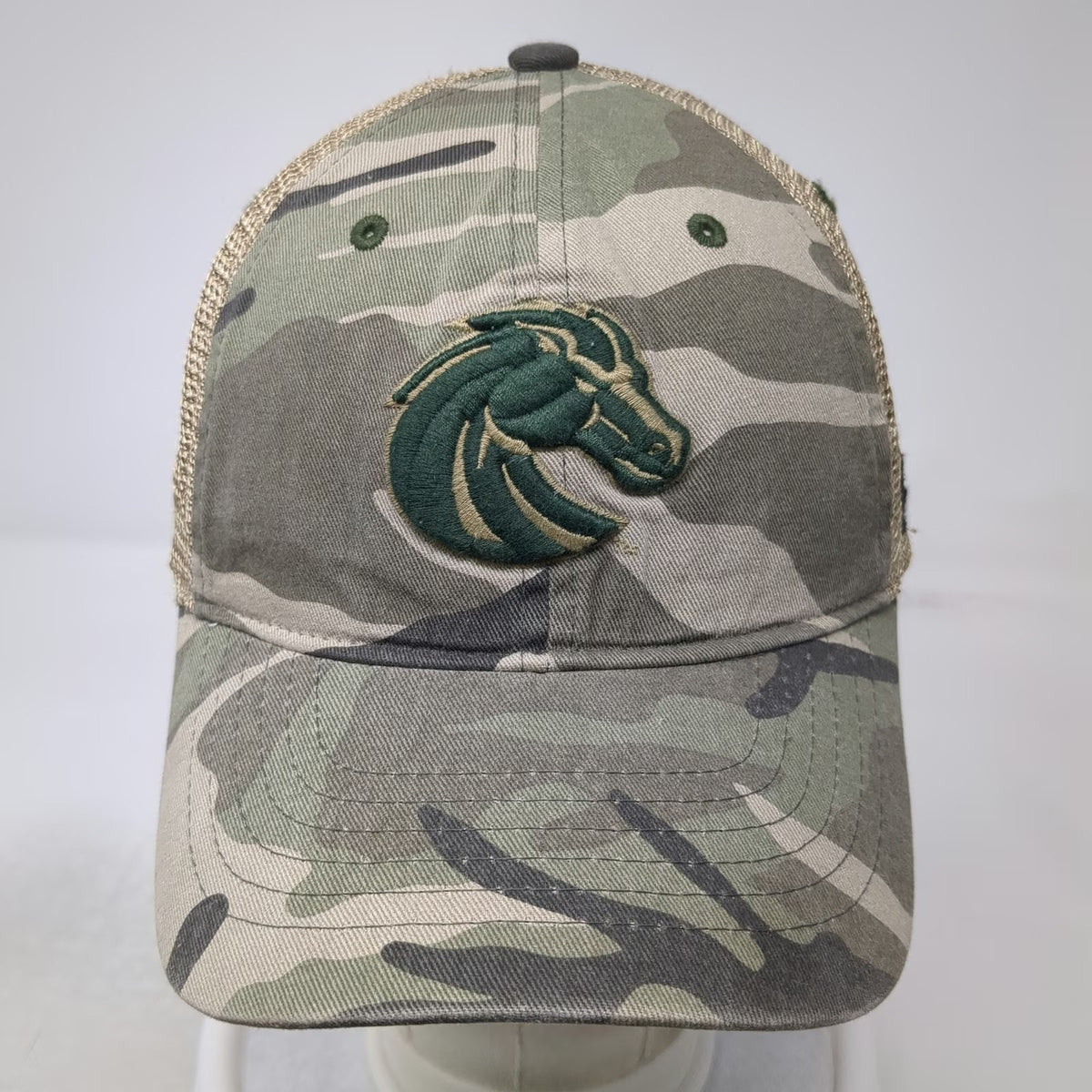 Zephyr Boise State Broncos NCAA Green Camo Trucker Hat One Size Mesh Snapback
