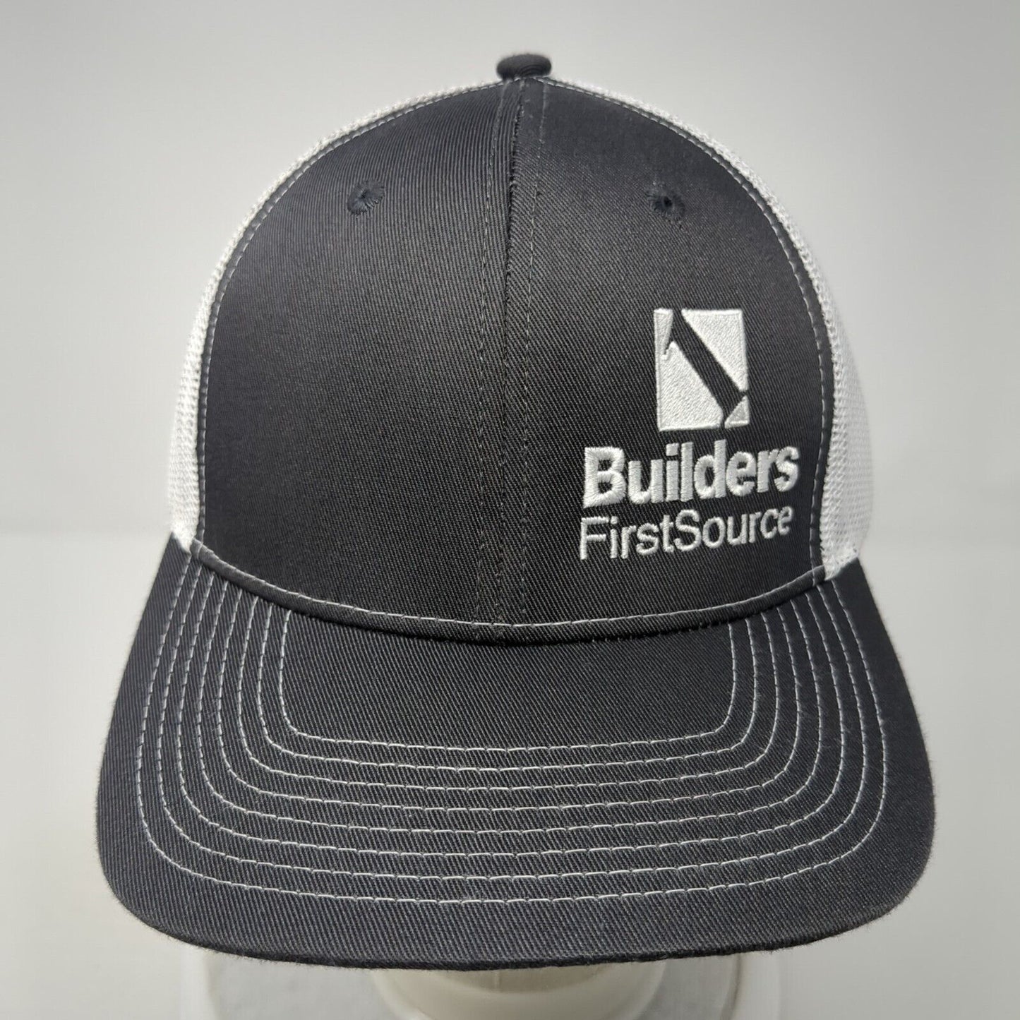 Builders First Source Snapback Trucker Hat Gray One Size Mesh Back