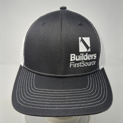 Builders First Source Snapback Trucker Hat Gray One Size Mesh Back